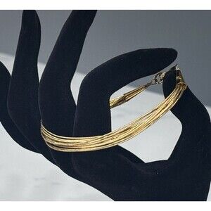 Vintage Liquid Silver Bracelet Sterling Gold Vermeil 15 Strand Southwestern 6.75